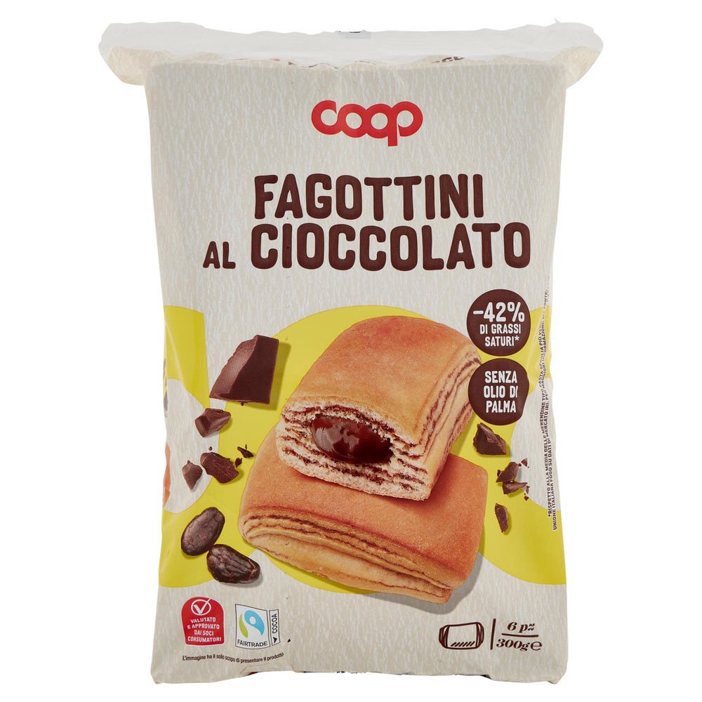 FAGOTTINI CON CREMA AL CACAO NO PALMA COOP SCATOLA PZ.6 G 300 - 2