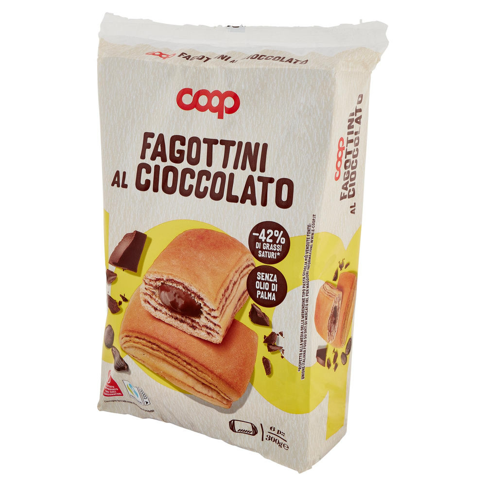 FAGOTTINI CON CREMA AL CACAO NO PALMA COOP SCATOLA PZ.6 G 300 - 8