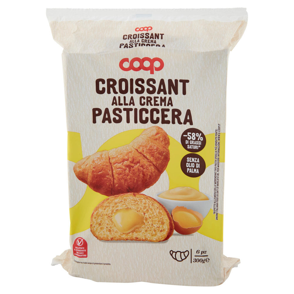 MERENDINE CROISSANT CON CREMA PASTICCERA COOP NO PALMA VASCHETTA PZ.6 G 300 - 2