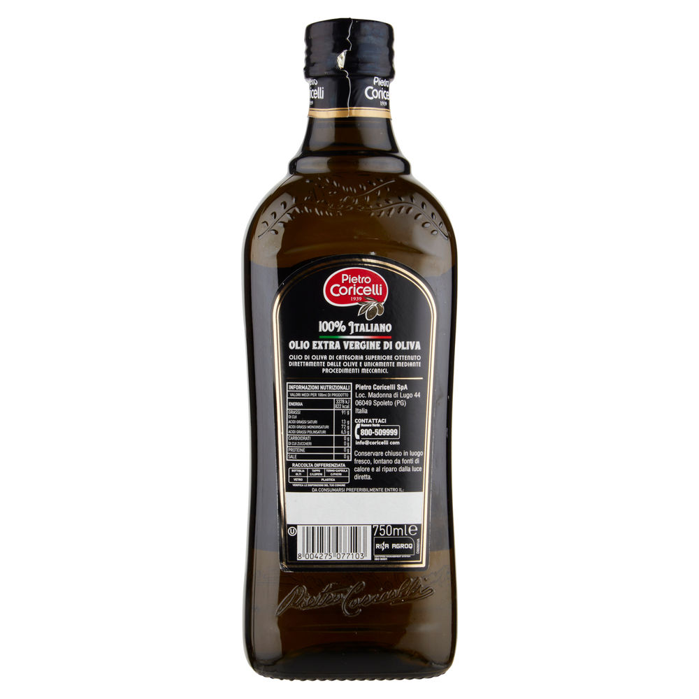 OLIO EXTRAVERGINE DI OLIVA 100% ITALIANO CORICELLI BOTTIGLIA ML.750 - 1