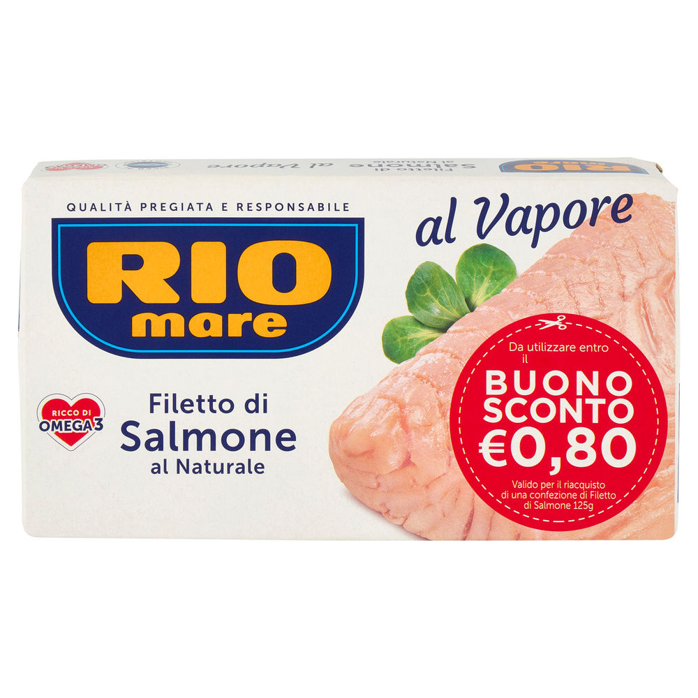 FILETTI DI SALMONE COTTI AL VAPORE NATURALI SCATOLA G 125 - 2