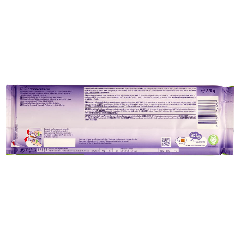 TAVOLETTA CIOCCOLATO MILKA CON NOCCIOLE G 270 - 1