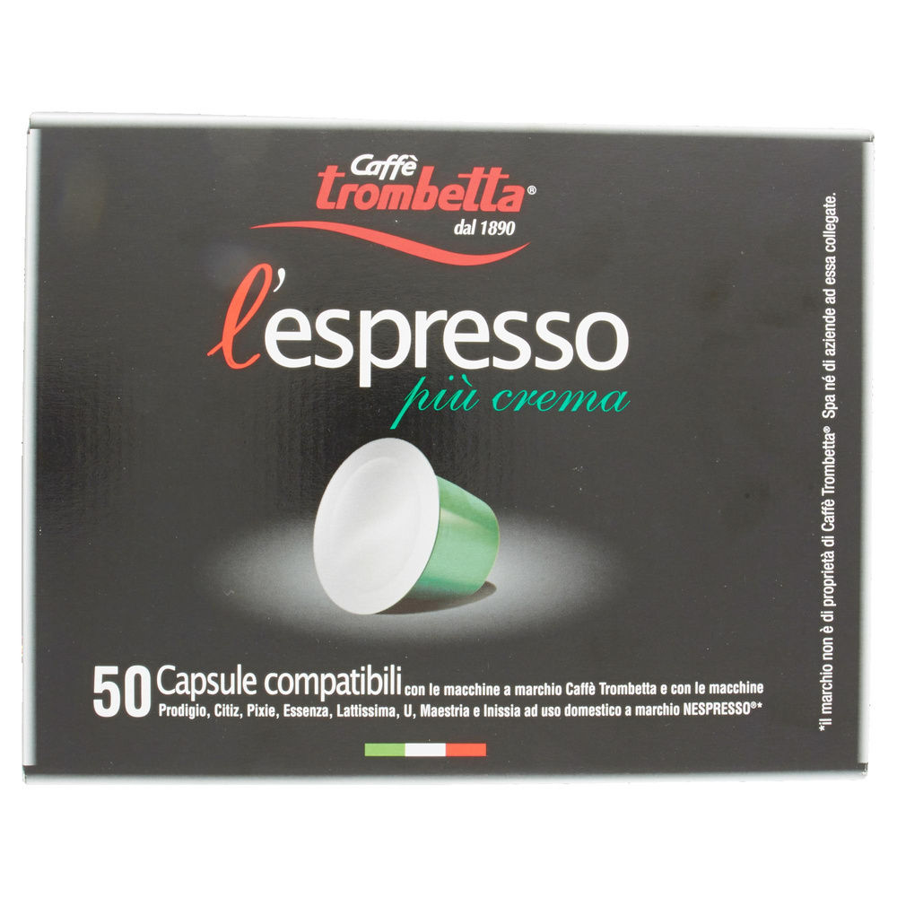 BOX CAFFÈ L'ESPRESSO PIU CREMA TROMBETTA X50 CAPS. - 3