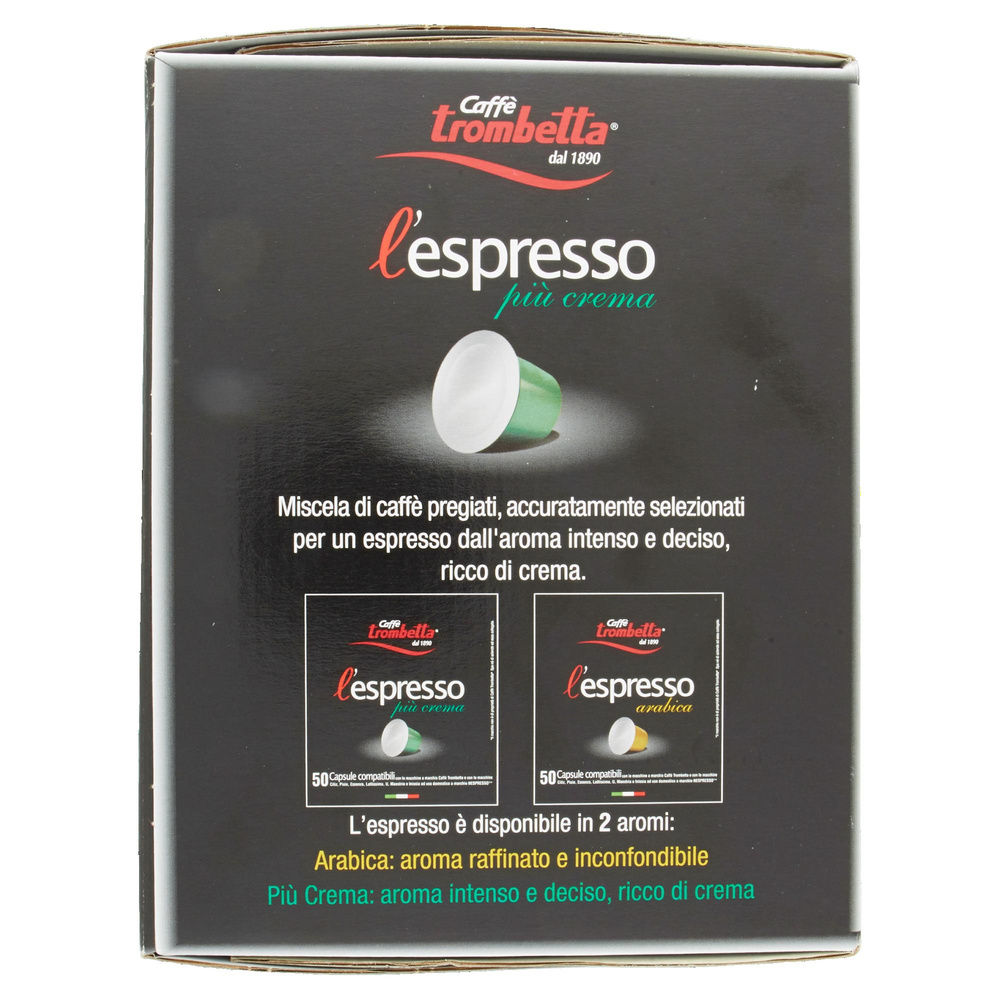 BOX CAFFÈ L'ESPRESSO PIU CREMA TROMBETTA X50 CAPS. - 4