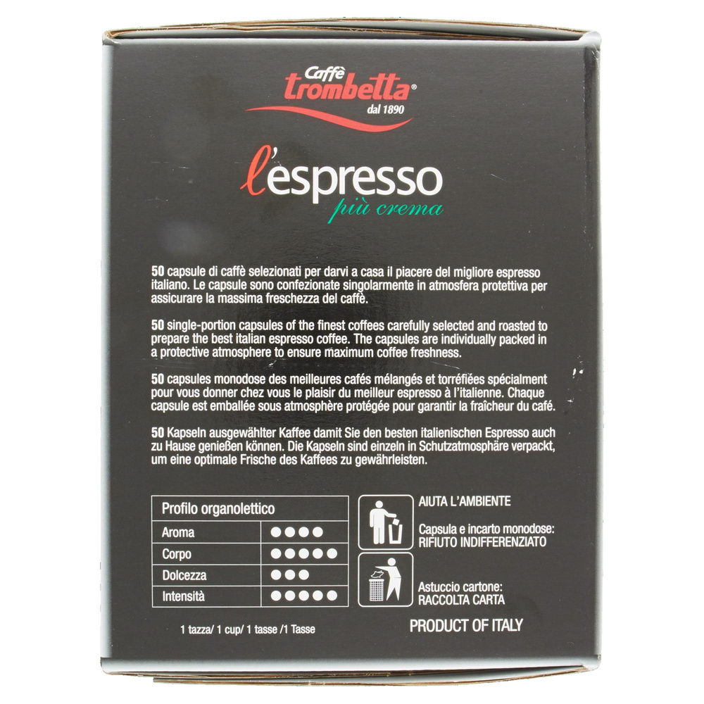 BOX CAFFÈ L'ESPRESSO PIU CREMA TROMBETTA X50 CAPS. - 5