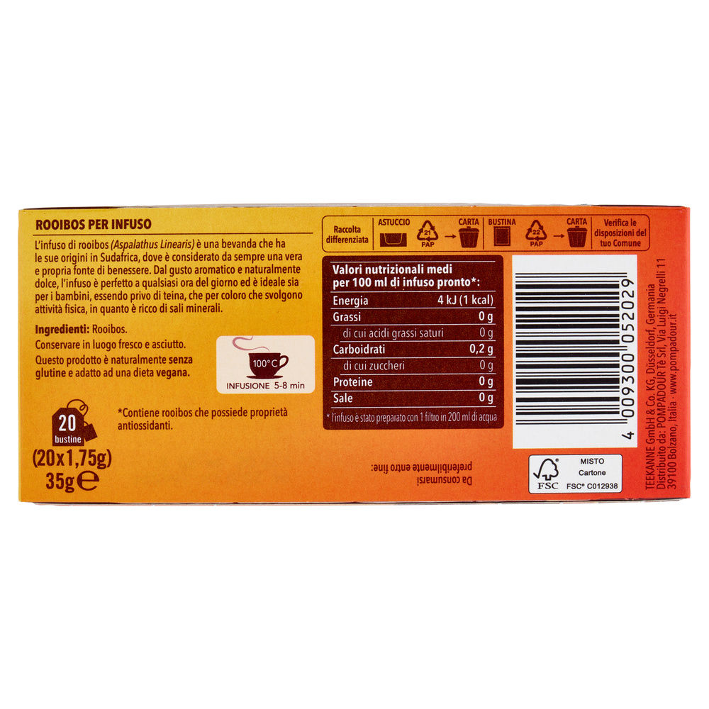 INFUSO ROSSO ROOIBOS POMPADOUR 20 BS. SCATOLA G 35 - 2
