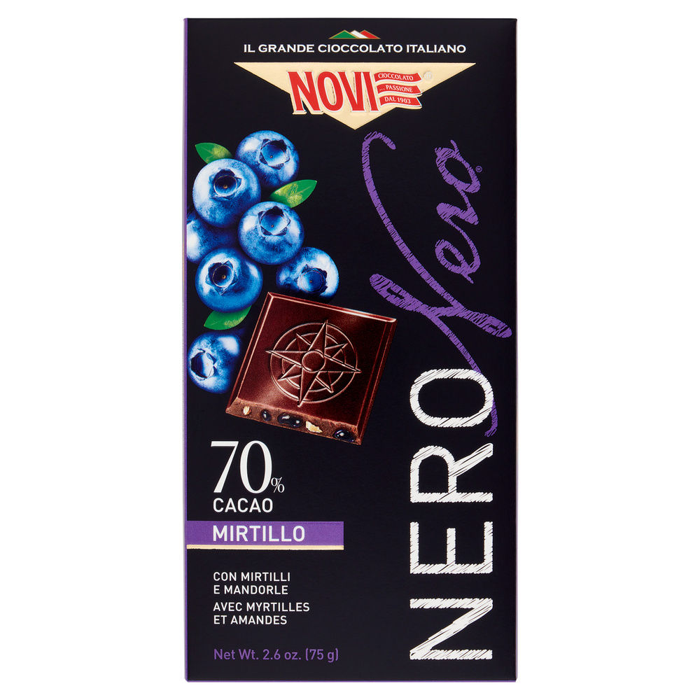 TAVOLETTA NERO NERO MIRTILLO & MANDORLE NOVI INCARTO G 75 - 0