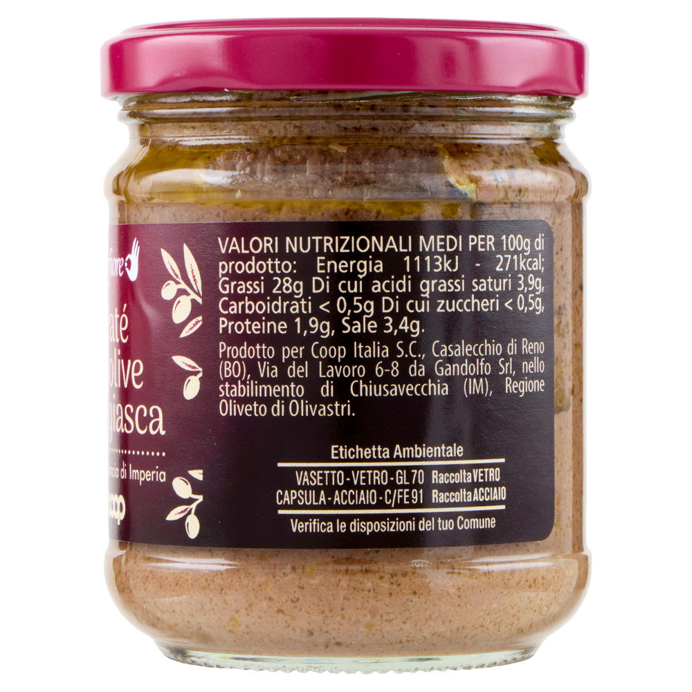 PATE' DI OLIVE TAGGIASCA FIOR FIORE COOP  G 180 - 22
