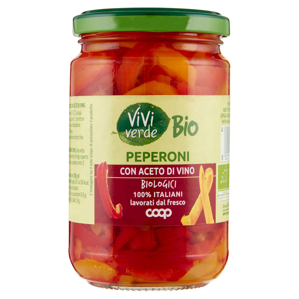 PEPERONI ROSSI E GIALLI BIOLOGICI IN ACETO VIVIVERDE COOP VV G 300 SGOCC G 170 - 3