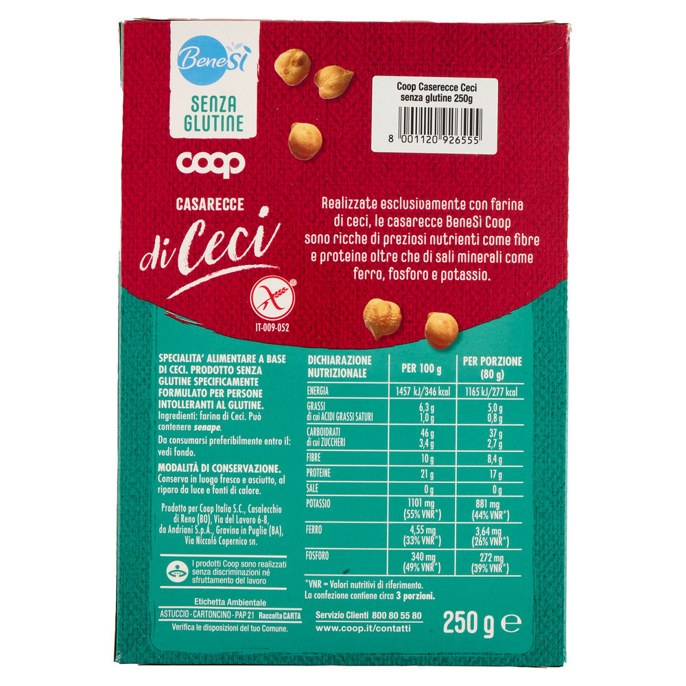 CASARECCE DI CECI SENZA GLUTINE BENESI' COOP 250G - 1