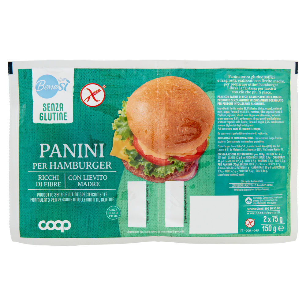 PANINI PER HAMBURGER SENZA GLUTINE BENESI COOP G150 - 0