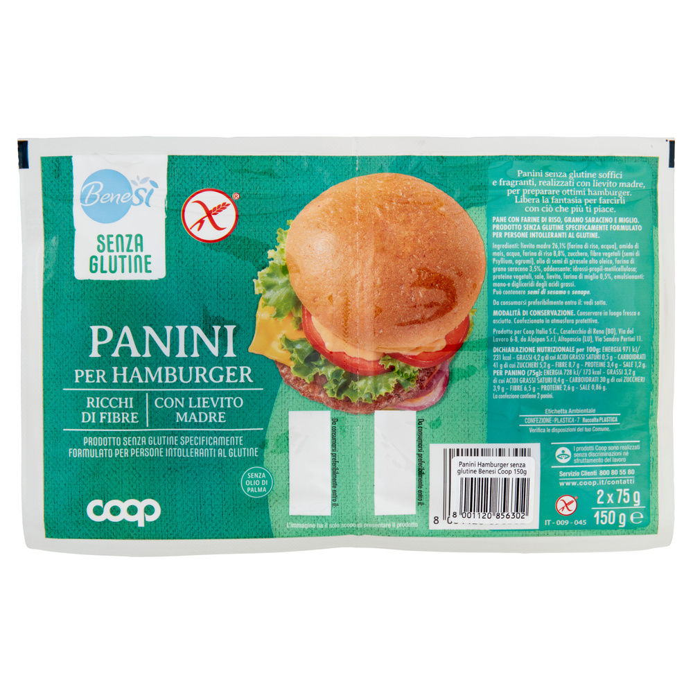 PANINI PER HAMBURGER SENZA GLUTINE BENESI COOP G150 - 3