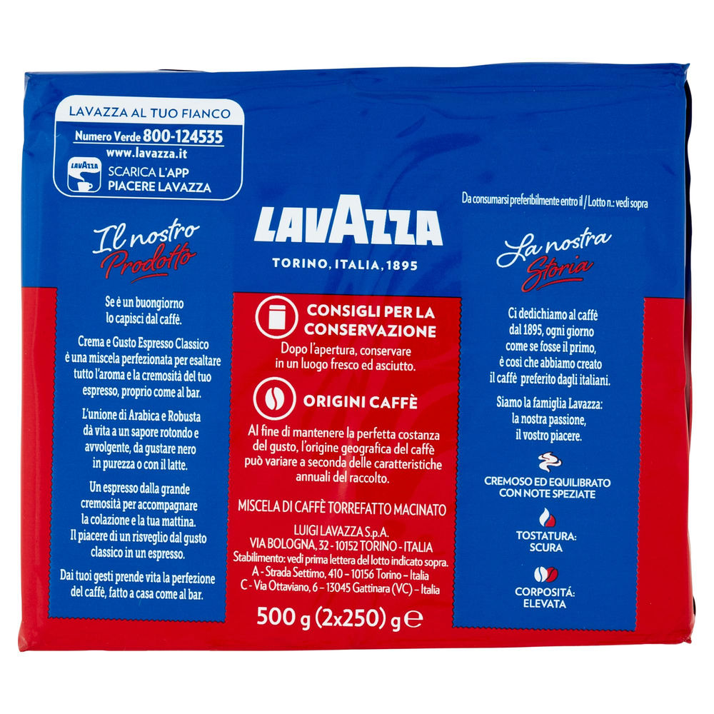 CAFFE' LAVAZZA ESPRESSO CREMA E GUSTO CLASSICO 2X G 250 - 1