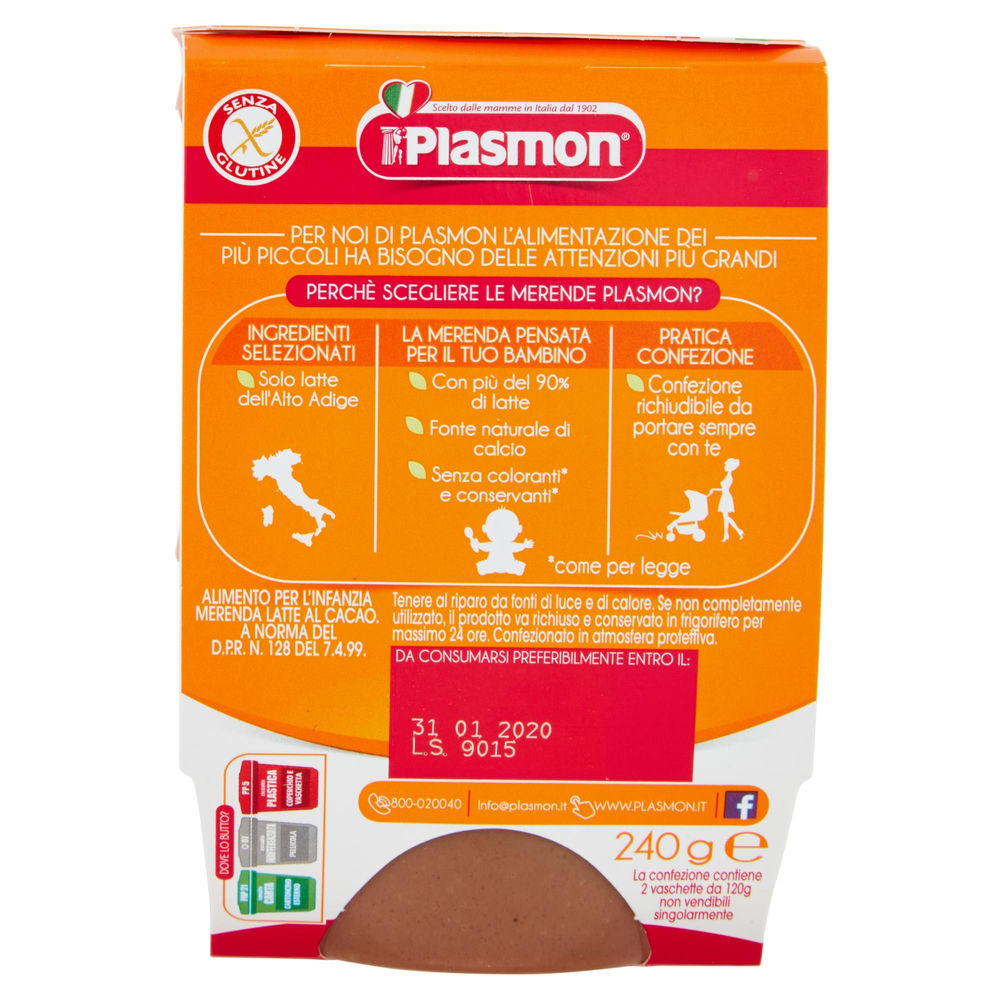 MERENDA PLASMON LATTE CACAO 120X2 - 1