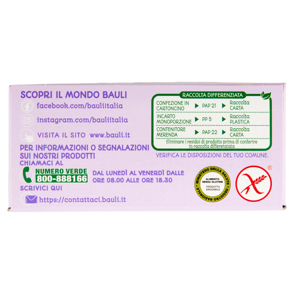 PLUMCAKE "SENZA" BAULI S/GLUTINE CIOCCOLATO G 132 - 7