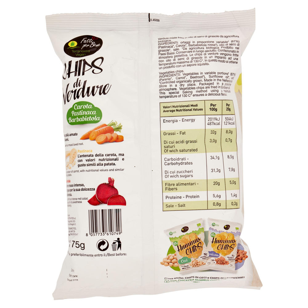 CHIPS DI VERDURE TERRA NOSTRA VEGAN 75G - 1