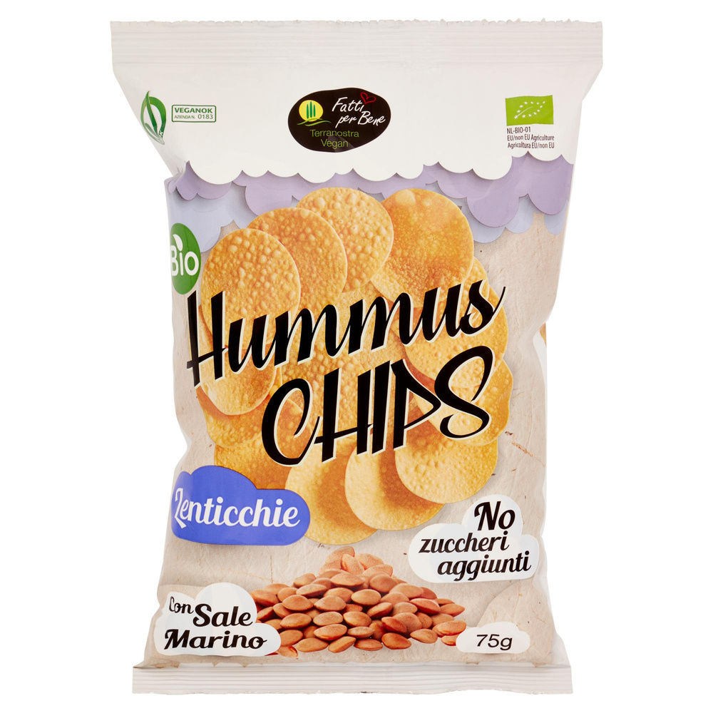 CHIPS DI LENTICCHIE HUMMUS TERRA NOSTRA  VEGAN 75G - 6