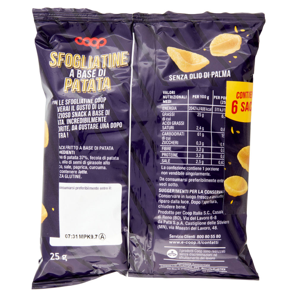 SFOGLIATINE DI PATATE COOP MULTIPACK  PZ.6 G 150 NO PALMA - 1