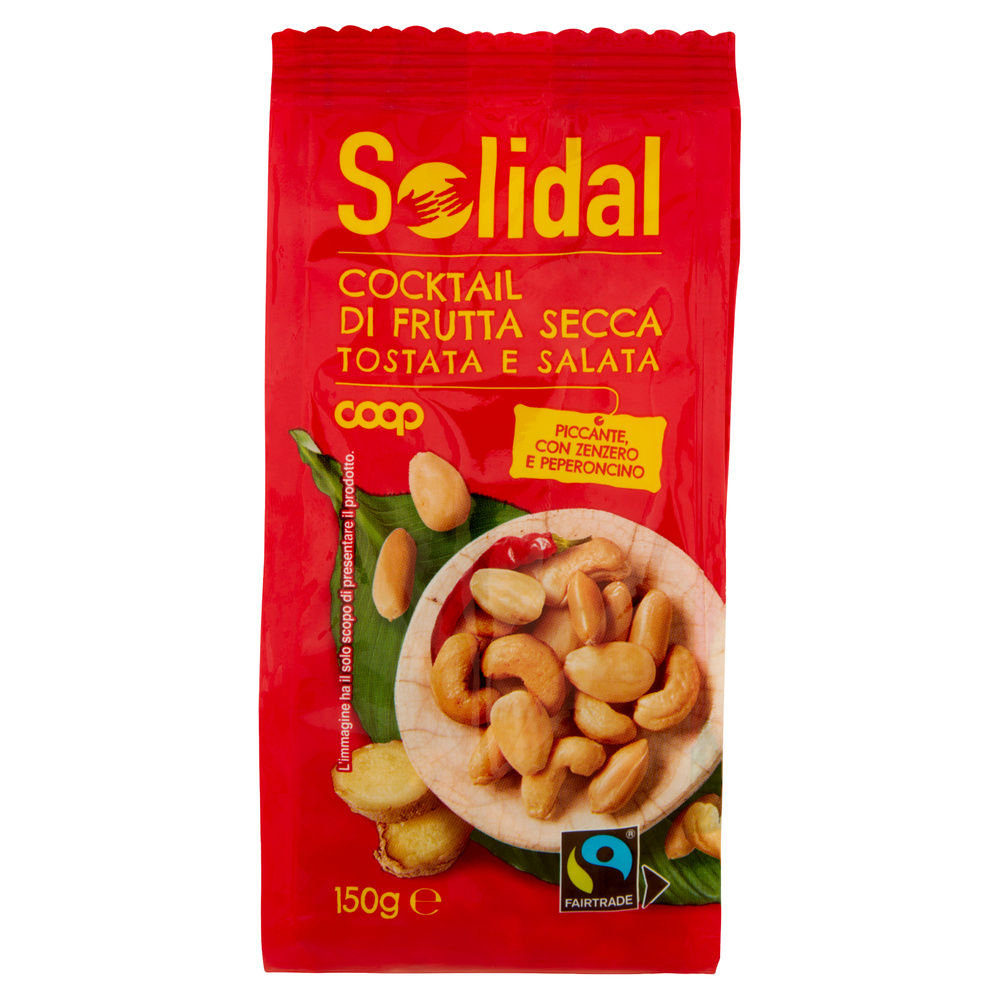 COCKTAIL FRUTTA SECCA TOSTATO E SALATO PICCANTE SOLIDAL COOP BUSTA G 150 - 2