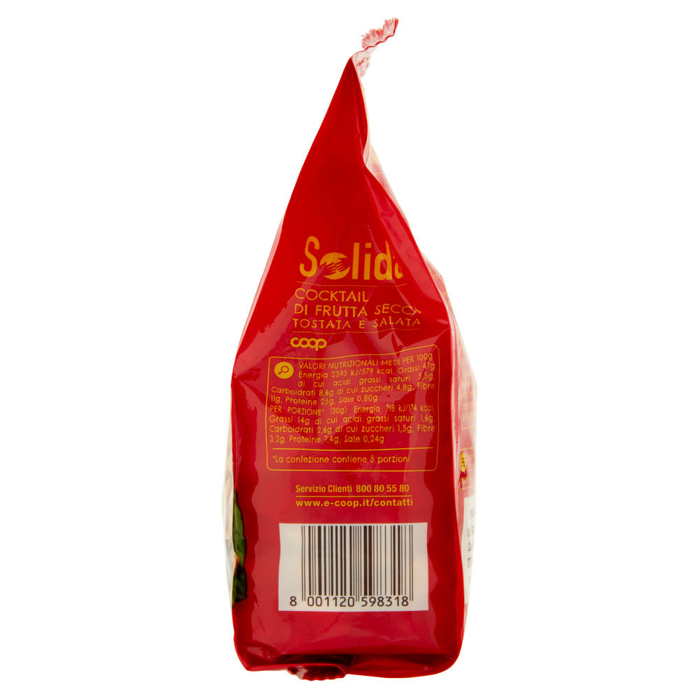 COCKTAIL FRUTTA SECCA TOSTATO E SALATO PICCANTE SOLIDAL COOP BUSTA G 150 - 5