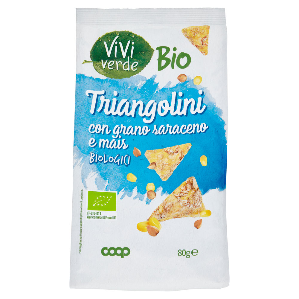 TRIANGOLINI BIO VIVI VERDE COOP CON GRANO SARACENO E MAIS SACCHETTO G 80 - 0