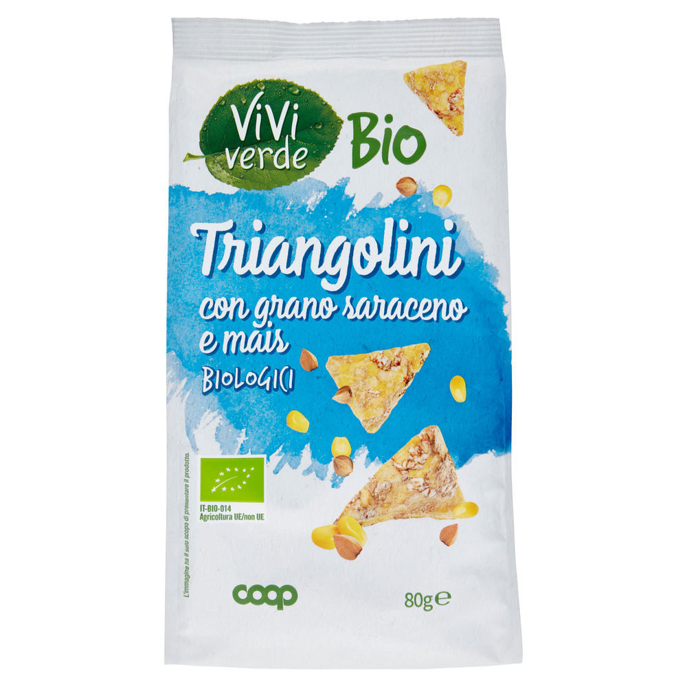 TRIANGOLINI BIO VIVI VERDE COOP CON GRANO SARACENO E MAIS SACCHETTO G 80 - 5