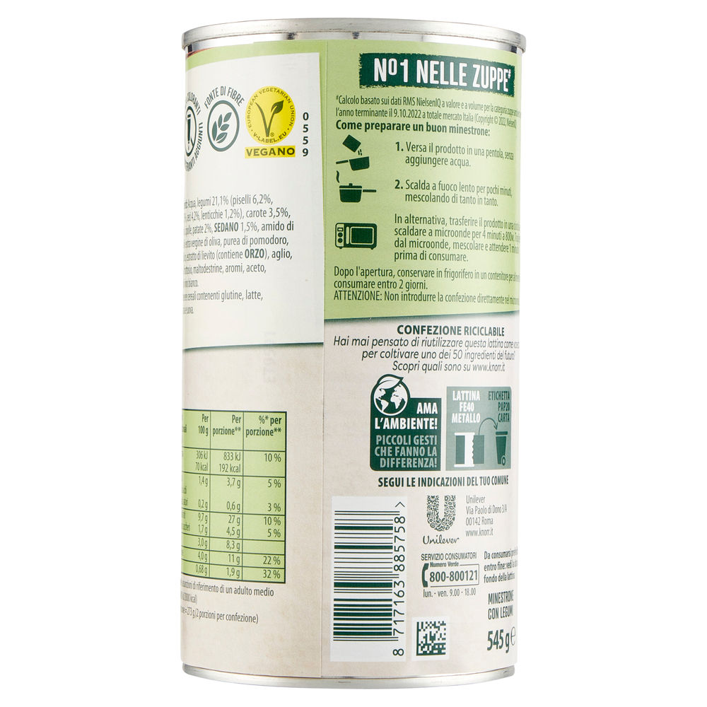 MINESTRONE DI LEGUMI KNORR LATTINA G 545 - 1