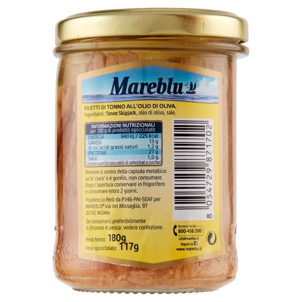 FILETTI TONNO MAREBLU OLIO VETRO G 180 - 1
