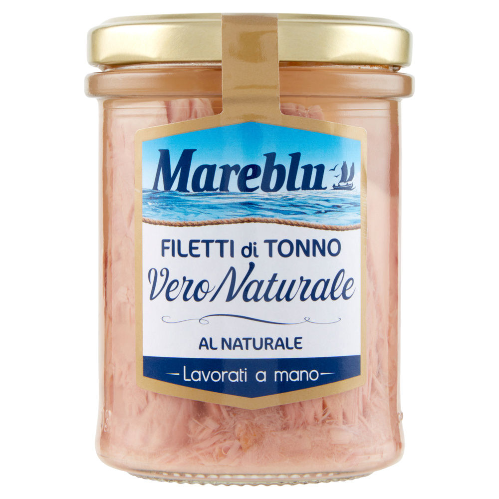 FILETTI TONNO MAREBLU VERO NATURALE VETRO G 180 SGOCC. G126 - 0