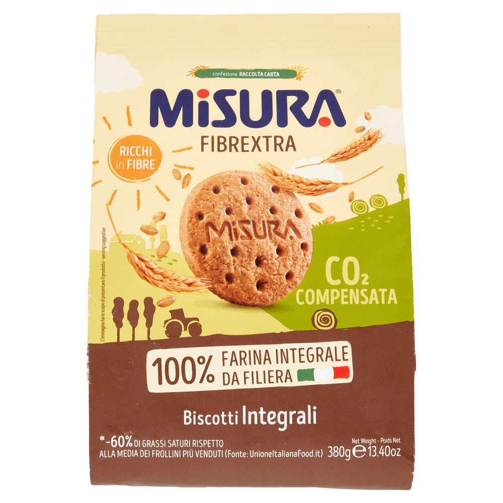 BISCOTTI INTEGRALI 100% FARINA INTEGRALE MISURA FIBREXTRA SACCHETTO G 380 - 3