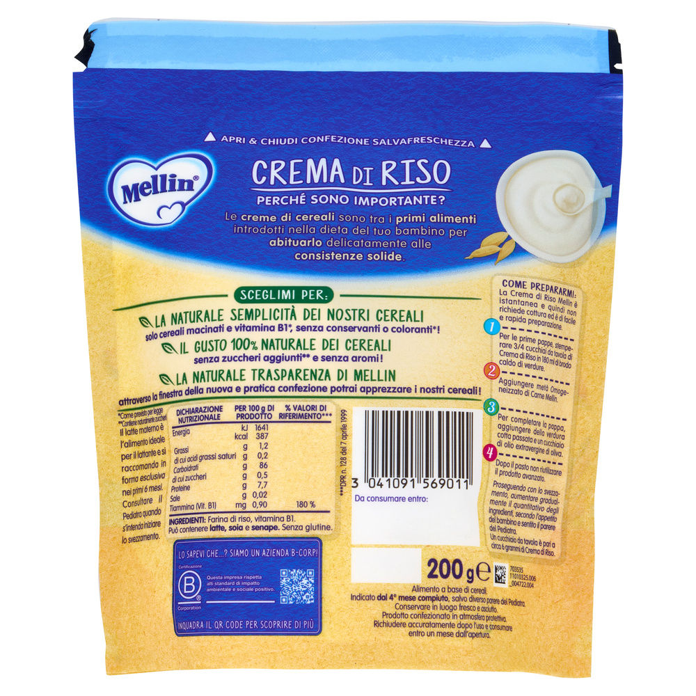 CREMA DI RISO MELLIN G 200 - 12