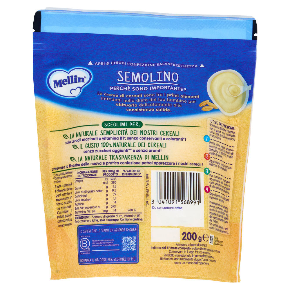 CREMA SEMOLINO MELLIN G 200 - 12
