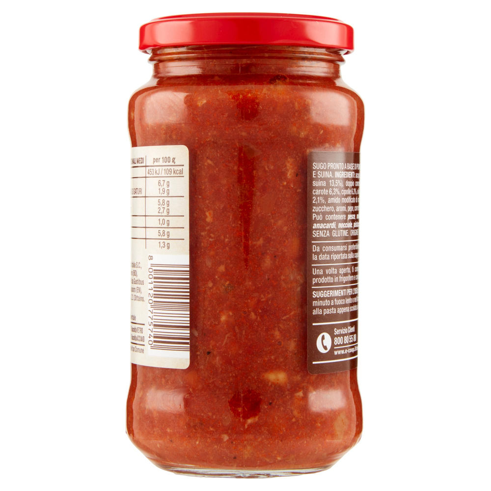 RAGU' CARNE ALLA BOLOGNESE COOP VASO VETRO G 400 - 1