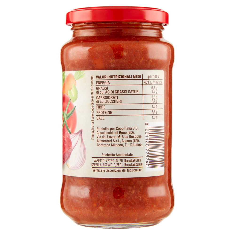 RAGU' CARNE ALLA BOLOGNESE COOP VASO VETRO G 400 - 7