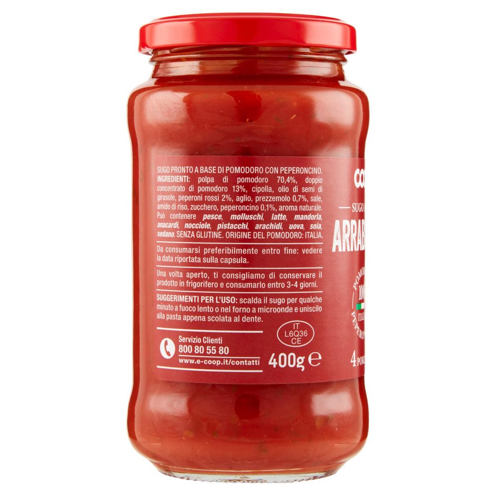 SUGO ALL'ARRABBIATA COOP VASO VETRO G 400 - 4