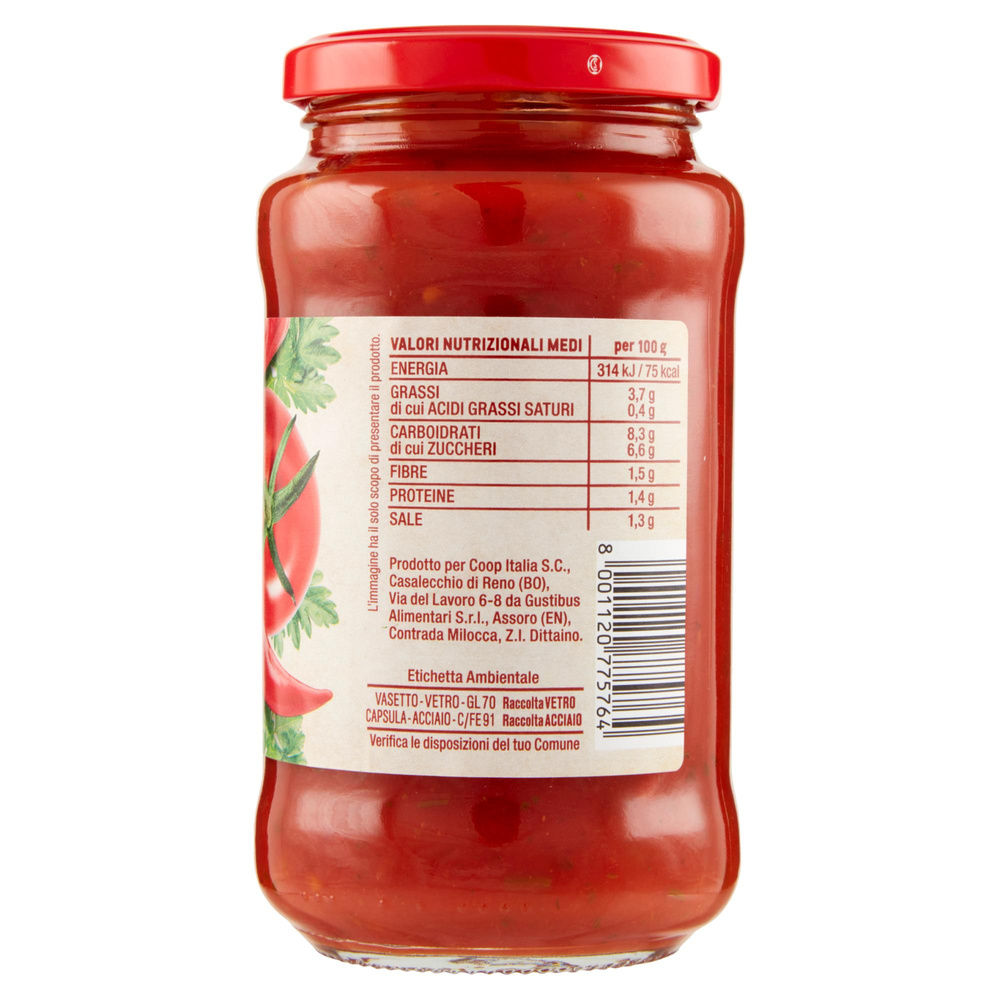 SUGO ALL'ARRABBIATA COOP VASO VETRO G 400 - 6