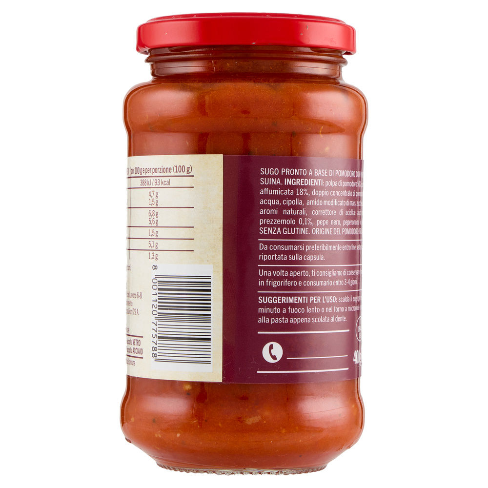 SUGO ALL'AMATRICIANA COOP VASO VETRO G 400 - 12