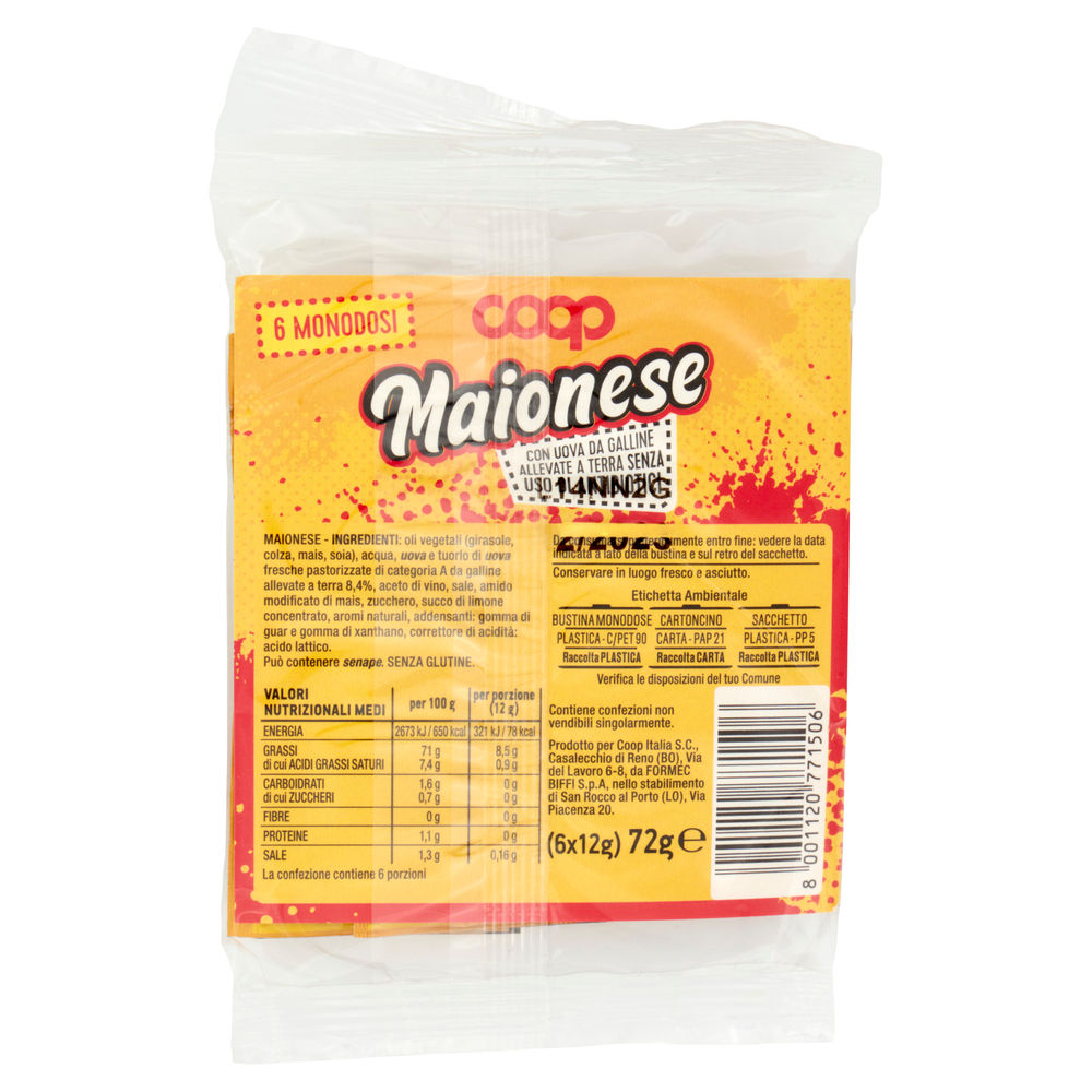 MAIONESE COOP SENZA USO ANTIBIOTICI IN BUSTINA MONODOSE - 6XG12 - 1