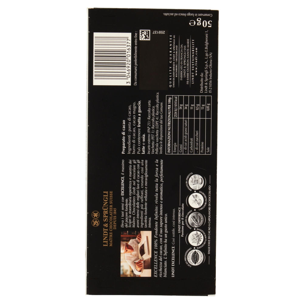 TAVOLETTA 100% LINDT EXCELLENCE SC G 50 - 1