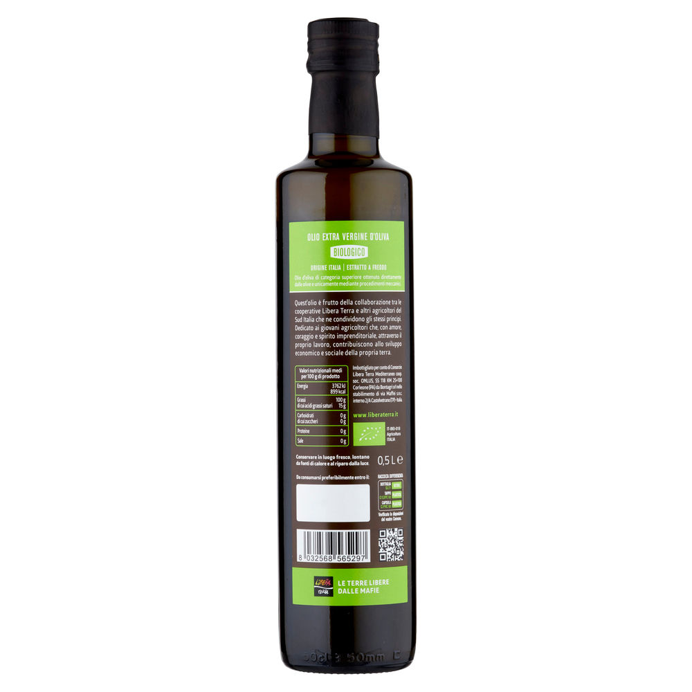 OLIO EXTRAVERGINE D'OLIVA BIO LIBERA TERRA BOTTIGLIA ML. 500 - 1