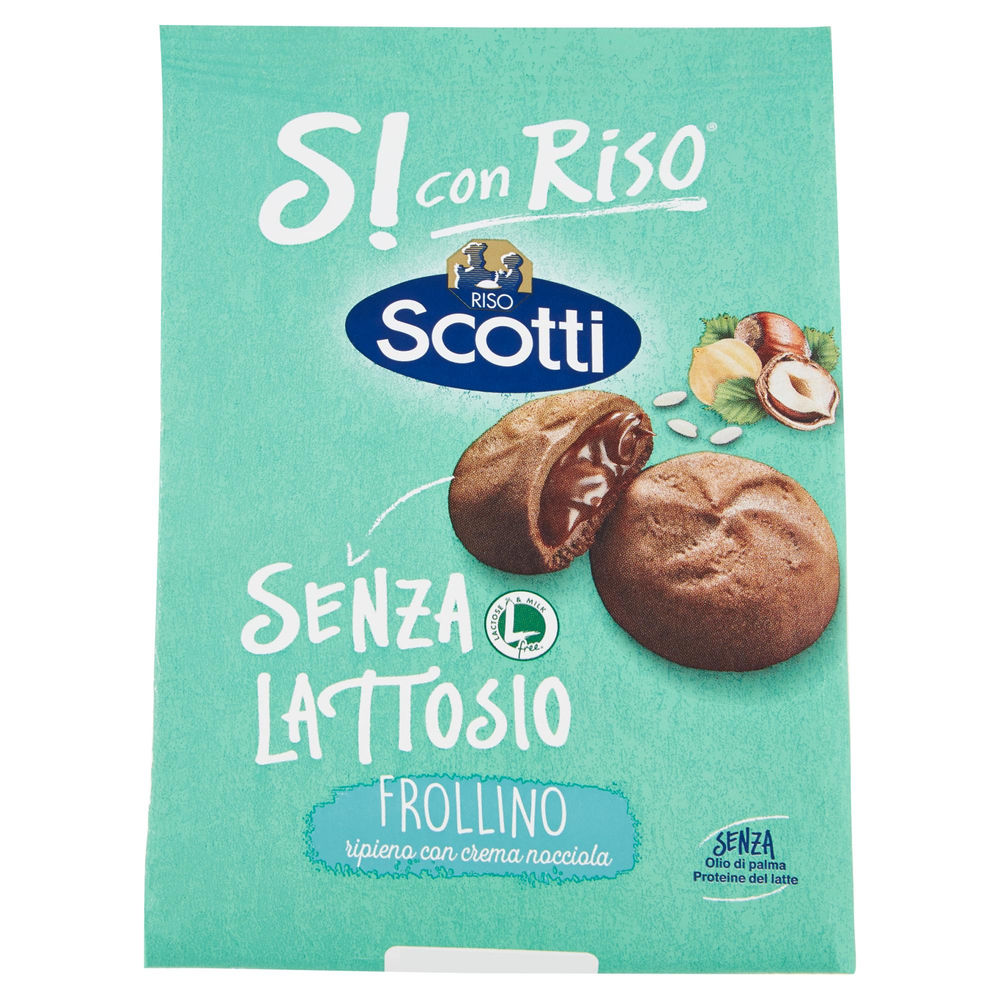 Frollini ripieni di crema alla nocciola si con riso senza lattosio scotti g 200