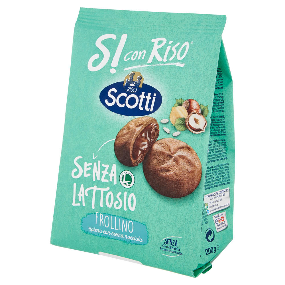 FROLLINI RIPIENI DI CREMA ALLA NOCCIOLA SI CON RISO SENZA LATTOSIO SCOTTI G 200 - 8