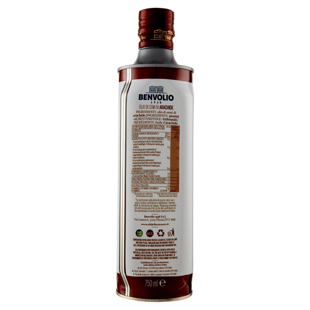 OLIO DI SEMI DI ARACHIDE BENVOLIO ML 750 - 1