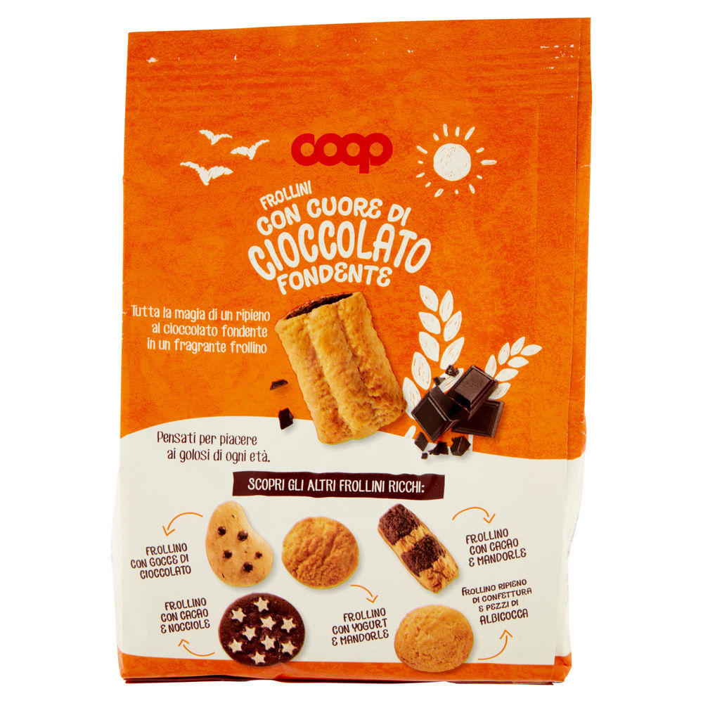 BISCOTTI FROLLINI CON CUORE DI CIOCCOLATO FONDENTE COOP G 330 - 1