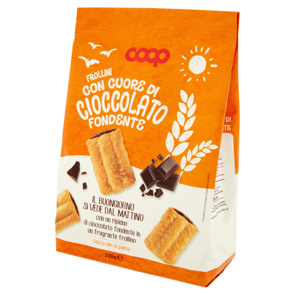 BISCOTTI FROLLINI CON CUORE DI CIOCCOLATO FONDENTE COOP G 330 - 8