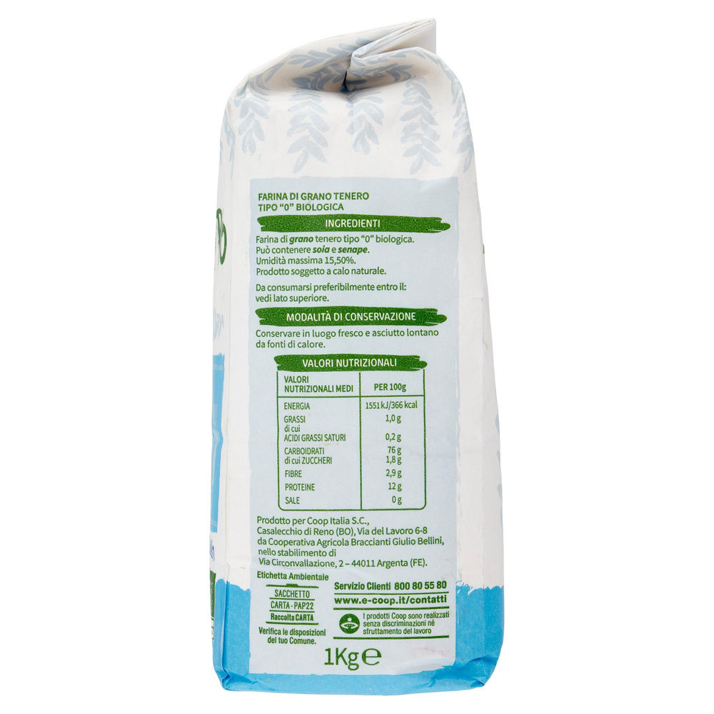 FARINA DI GRANO TENERO TIPO 0 BIO VIVIVERDE COOP SACCHETTO KG 1 - 2