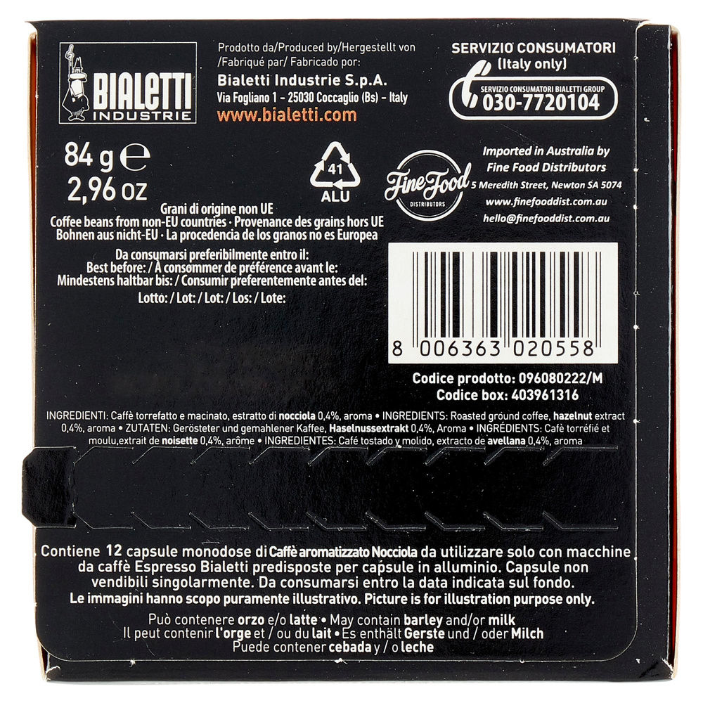 CAFFE' NOCCIOLA BIALETTI 12 CAPSULE G 84 - 7