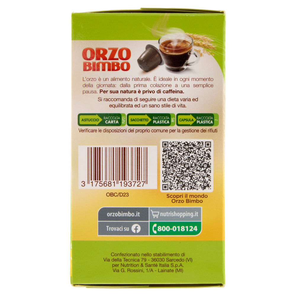 ORZOBIMBO CAPSULE PER MACCHINE NESPRESSO SACCHETTO PZ.10 X G 2,7 - 2