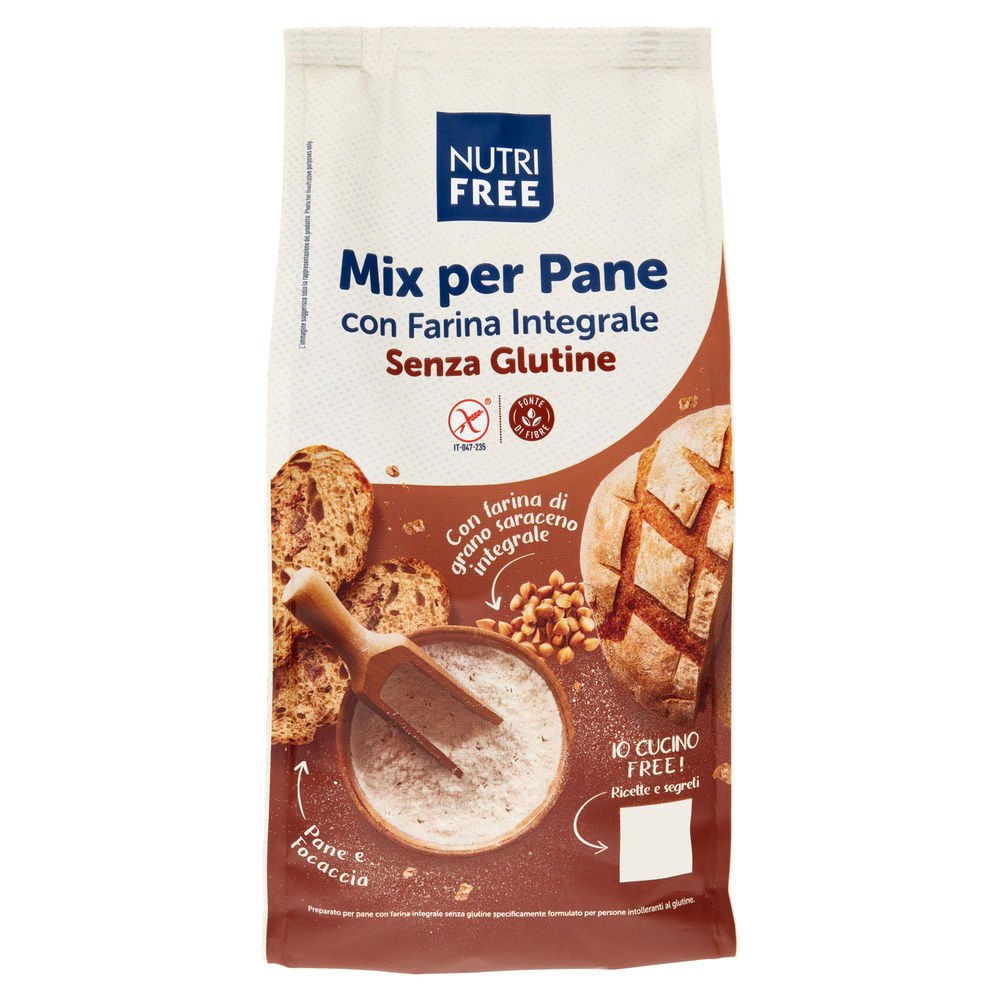 MIX PER PANE INTEGRALE SENZA GLUTINE NUTRIFREE KG.1 - 2