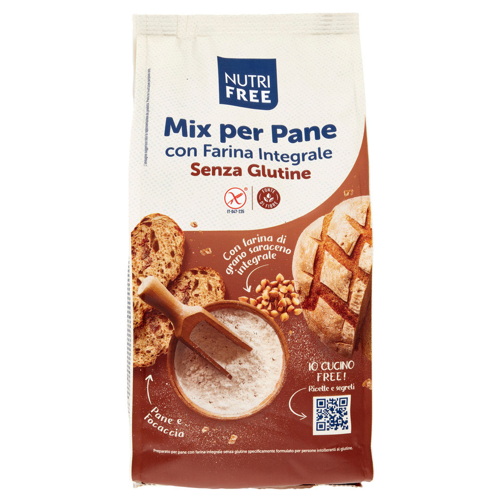 MIX PER PANE INTEGRALE SENZA GLUTINE NUTRIFREE KG.1 - 3